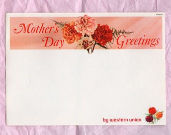 2 Vintage Mother's Day Greetings Western Union Forms - Telegram - Telgraph (F-EE)