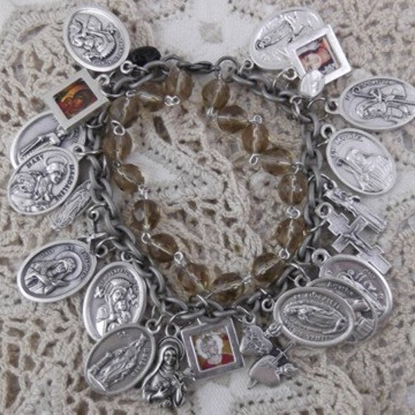 Saints Medal Bracelet Kit - DIY - Exclusive - Make it Yourself - Religious - Catholic - LAST ONE (S-020)