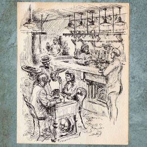 O. Henry's Steak House - carte postale surdimensionnée vintage avec frais de port (f-ee)