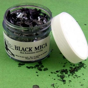 Dark Black Mica Glitter Flakes - Black Glitter - Hallowe&#39;en - Goth - Fun (S-002 (J), S-018 (B))