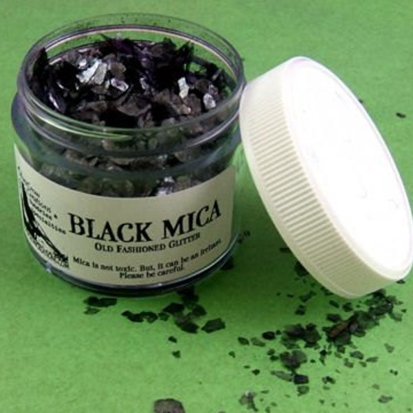 Dark Black Mica Glitter Flakes - Black Glitter - Hallowe'en - Goth - Fun (S-002 (J), S-018 (B))