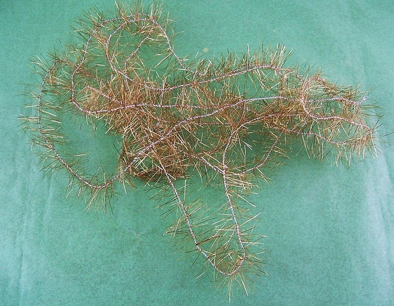 Vintage Golden Lametta Metal Tinsel Garland Over 6 Feet Etsy