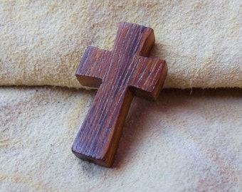 5 pcs Small Wooden Cross Bead - 1-1/2 - Religious - Christian - Catholic (DR-009)