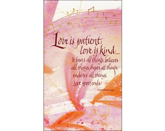 10 Love is Patient Prayer Cards - Valentine's Day - Wedding - Anniversary - Mother's Day (F-HC)