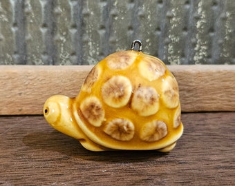 Vintage Ceramic Turtle Pendant