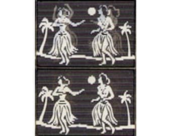 1 Hula Dancers - Vintage Flicker - Lenticular - 3D - VariVue - Hula Dancers - Beach - Hawaii - Vari-View - Tropics (DR-031)