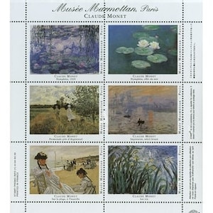 1 arkusz Monet Artistamps/Faux Postes - Gummed Sticker Stamps - Perforowane - Pieczątki - Wyprzedane (F-STKR)