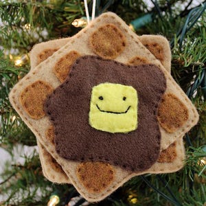 Pacote de enfeites de feltro de waffles, amarrar em cartão de presente, porta-dinheiro, etiqueta de natal, colega de trabalho, vizinho, presente de professor