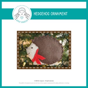 Patrón de adorno de Erizo de fieltro, paquete de etiqueta de regalo