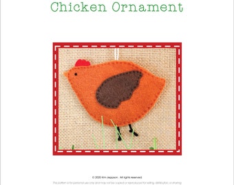 Chicken Hen Ornament Gift Tag Package Tie On Pattern