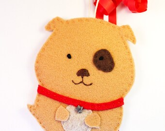 Puppy Dog Felt Package Tie On Gift Card Money Holder Christmas Coworker Neighbor Teacher Gift