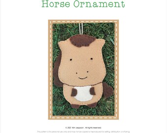 Horse Ornament Gift Tag Package Tie On Pattern