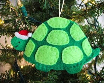 Turtle Felt Ornament Package Tie On Gift Card Money Holder Christmas Tag Coworker Neighbor Teacher Gift