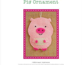 Pig Piggy Ornament Gift Tag Package Tie On Pattern