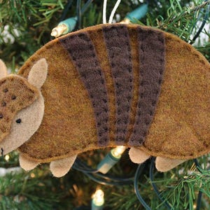 Pacote de enfeites de feltro de armadillo, gravata para cartão de presente, porta-dinheiro, etiqueta de natal, colega de trabalho, vizinho, presente de professor