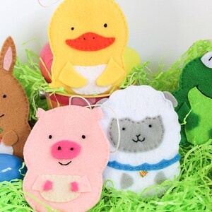 Feltro Pasqua Primavera Animali Set Cesto Tag Regalo Tag Portavalute Porta caramelle