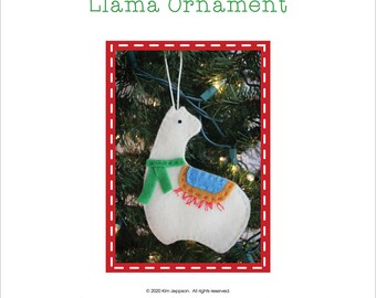 Llama Ornament Gift Tag Package Tie On Pattern