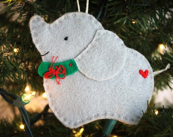 Elephant Felt Ornament Package Tie On Gift Card Money Holder Christmas Tag Coworker Neighbor Teacher Gift