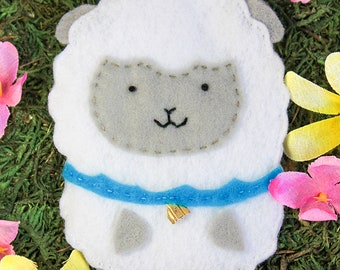 Sheep Lamb Spring Felt Easter Basket Tag Package Tie On Gift Card Money Holder Coworker Neighbor Teacher Gift