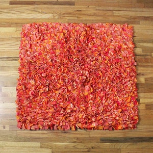 Fun and Funky Variegated Orange Square Rug - Etsy
