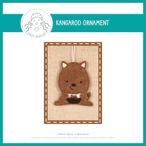 Paquet d'étiquettes-cadeau avec ornement kangourou, motif à nouer