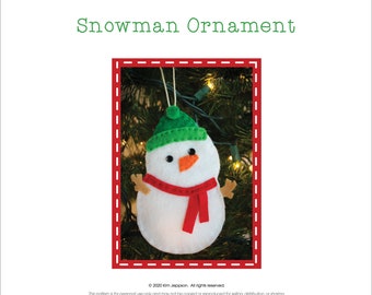Snowman Christmas Ornament Gift Tag Package Tie On Pattern