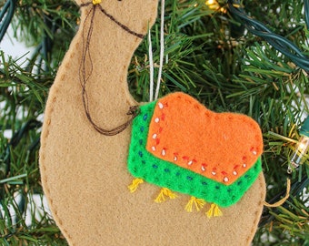 Nativity Two Hump Camel Christmas Felt Ornament Package Tie On Gift Card Money Holder Christmas Tag Coworker Neighbor Teacher Gift