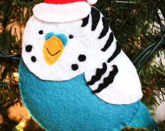 Parakeet Budgie Felt Christmas Ornament Package Tie On Gift Card Money Holder Christmas Tag Coworker Neighbor Teacher Gift