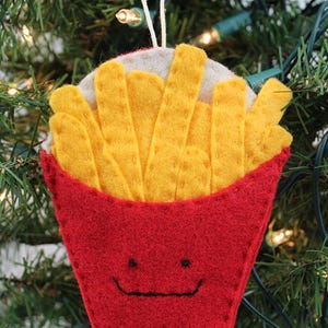 Pommes Chips Filz Ornament Paket Krawatte auf Geschenkkarte Geld Halter Weihnachten Tag Mitarbeiter Nachbar Geschenk