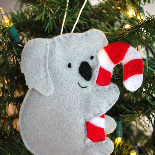 Koala Felt Christmas Ornament Package Tie On Gift Card Money Holder Christmas Tag Coworker Neighbor Teacher Gift