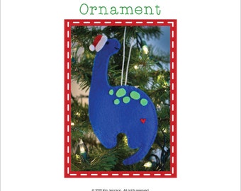 Brontosaurus Ornament Gift Tag Package Tie On Pattern