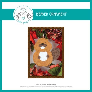 Beaver Ornament Gift Tag Package Tie On Pattern