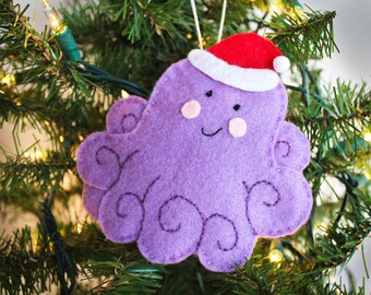 Octopus Felt Ornament Package Tie On Gift Card Money Holder Christmas Tag Coworker Neighbor Teacher Gift