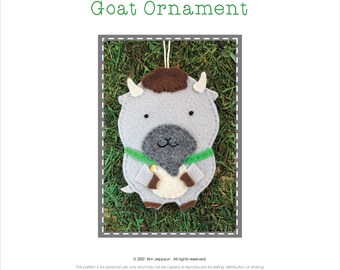 Goat Ornament Gift Tag Package Tie On Pattern