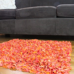 Fun and Funky Variegated Orange Square Rug - Etsy