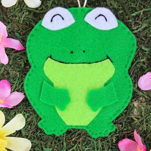 Grenouille printemps feutre ornement panier de pâques étiquette paquet attache sur carte-cadeau porte-monnaie collègue voisin enseignant cadeau
