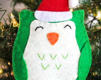 Christmas Owl Felt Ornament Package Tie On Gift Card Money Holder Christmas Tag Coworker Neighbor Teacher Gift