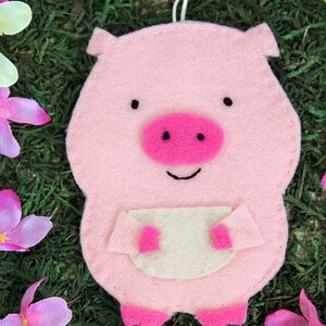 Porco piggy feltro cesta de páscoa tag pacote gravata no cartão de presente titular do dinheiro colega de trabalho vizinho professor presente