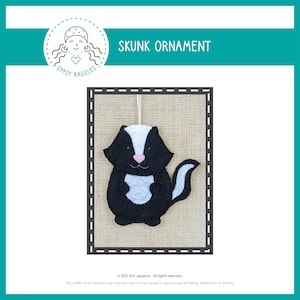 Skunk Ornament Gift Tag Package Tie On Pattern
