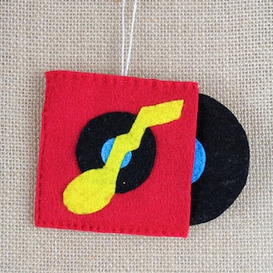 Vinylplaat vilt ornamentpakket stropdas op cadeaukaart geldhouder kersttag collega buurman leraar cadeau