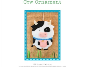Cow Ornament Gift Tag Package Tie On Pattern