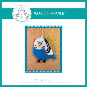 Parakeet Budgie Ornament Gift Tag Package Tie On Pattern