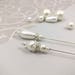 Two White Pearls Hatpins, Pearls Hijab Pins, Silver Plated Stick Pins ...