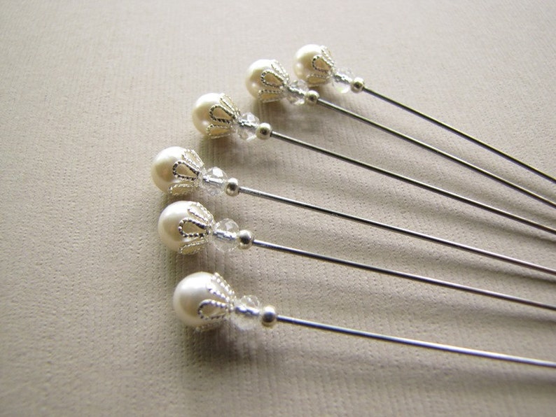 6 Hijab Pins, Hatpins, Bridal Pearl Pins, Decorative Pins Etsy