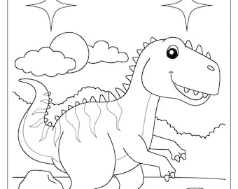 dinosaur coloring page, dino coloring book, kids coloring book, adult coloring book, printable coloring book, summer activity
