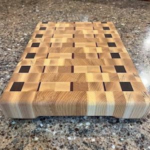 Ash & Black Walnut End Grain Cutting Board