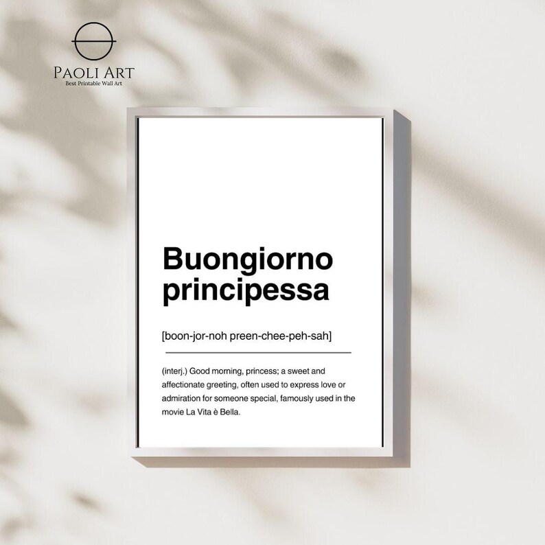 25 Italian Dictionary Definition Prints Digital Download Wall Art for