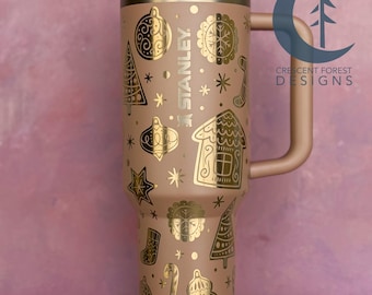 Gingerbread Cookie Engraved Stanley ProTour (40 oz) | Custom Holiday Tumbler | Christmas Gift