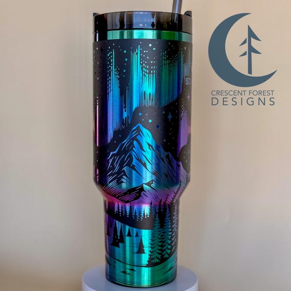 Northern Lights 40oz Engraved Stanley Quencher | Aurora Borealis