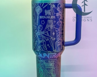 KPop Demon Hunters Engraved Stanley Quencher (40 oz) | Huntrix Fan Tumbler | Saja Boys Custom Stanley
